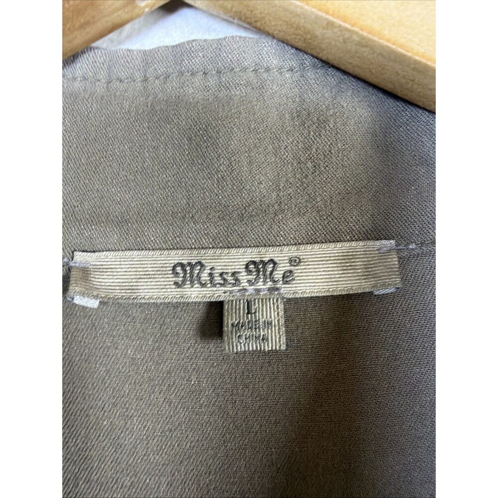 Miss Me Jacket Army Green Dune Drawcord Cotton Embroidered Fairy Grunge Large - Picture 6 of 13